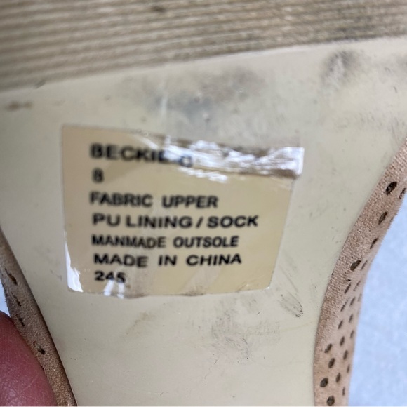 Madden Girl Womens Beckie-C Stacked Heel Peep Toe Dress Sandal Boot Camel Size 8 - Picture 7 of 15